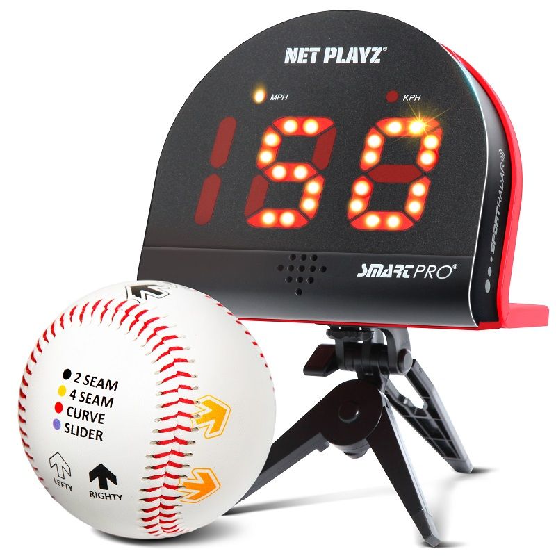 Net Playz Baseball Pitch Trainer Speed Radar + Finger Placement Markers  Kit, Gifts for Players, Pitchers of All Ages & Skill Levels, Kids Teens  Youth Adults - Pitching Training Aids-Sporting Goods and
