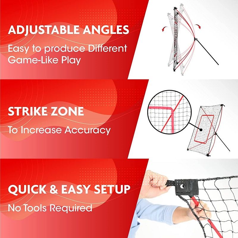 Net Playz PitchBack Portable Baseball Rebound Net, 5FT x 3FT, Quick Set Up,  Lightweight, Multi Angle Adjustment, Baseball Training Net, Baseball  Trainer suitable for Throwing, Pitching, and Fielding-Sporting Goods and Sports  Equipment